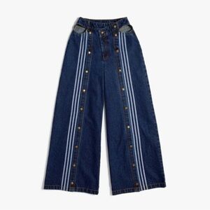 Adidas Originals Women's Ivy Park Denim Wide Leg Snap Pants